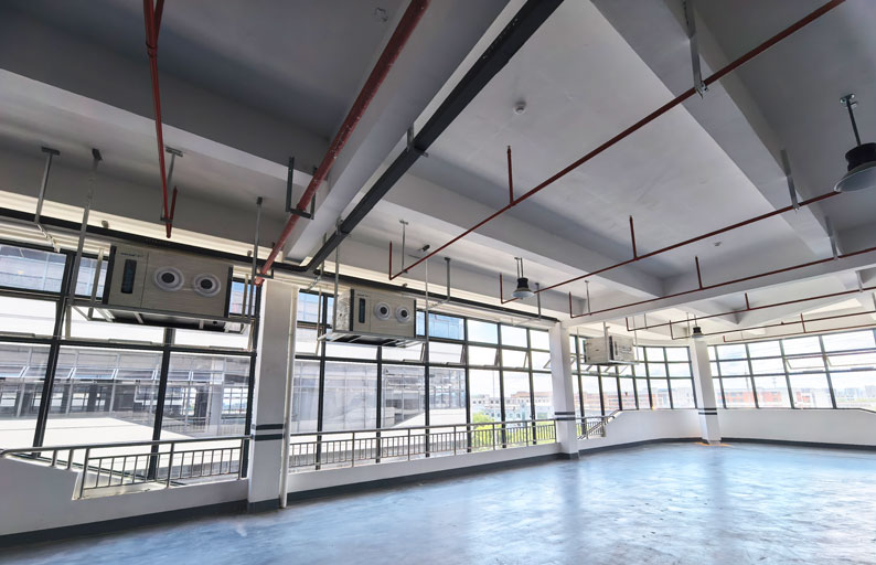 電動(dòng)工具生產(chǎn)車間制冷降溫，安裝蒸發(fā)冷省電空調(diào) - 臥式射流機(jī)型