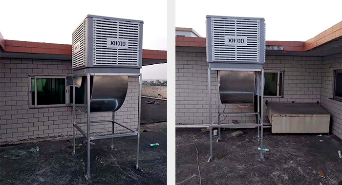 海聯(lián)不銹鋼公司生產(chǎn)拋光車間安裝星科環(huán)?？照{(diào)