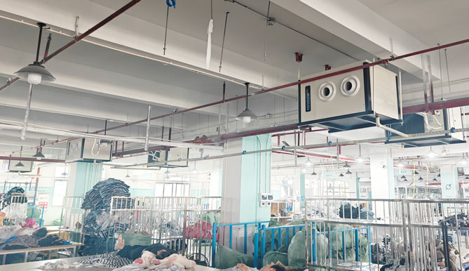 車間工廠降溫，應用蒸發(fā)冷省電空調(diào)-臥式射流空調(diào)