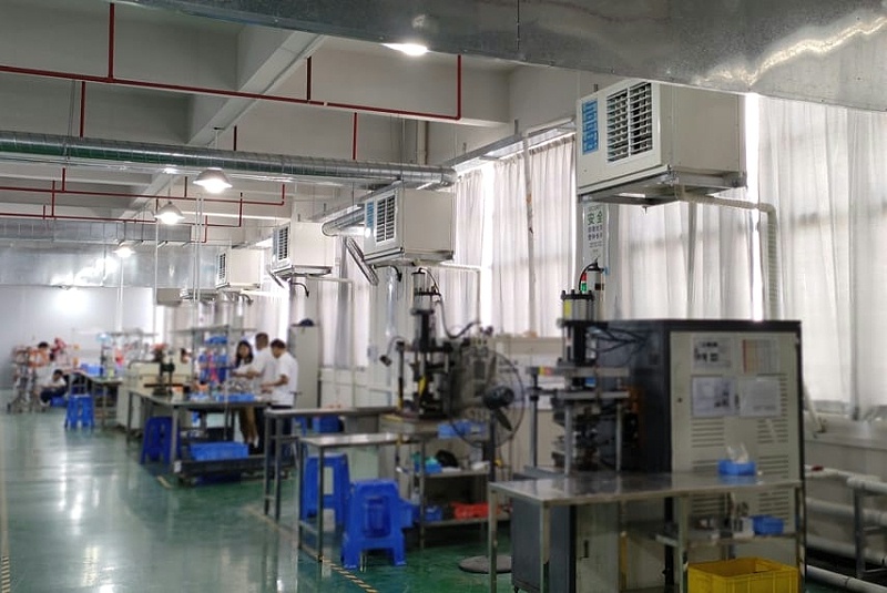 注塑廠車間降溫，安裝蒸發(fā)冷省電空調(diào)-臥式軸流機(jī)組