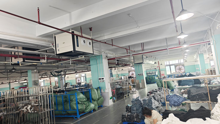 大型制衣廠整體精準(zhǔn)降溫，應(yīng)用蒸發(fā)冷省電空調(diào)